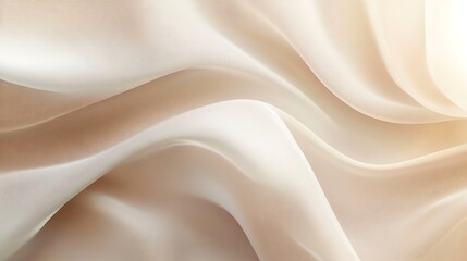 Obraz premium Elegant Draped Beige Fabric Soft Texture Background
