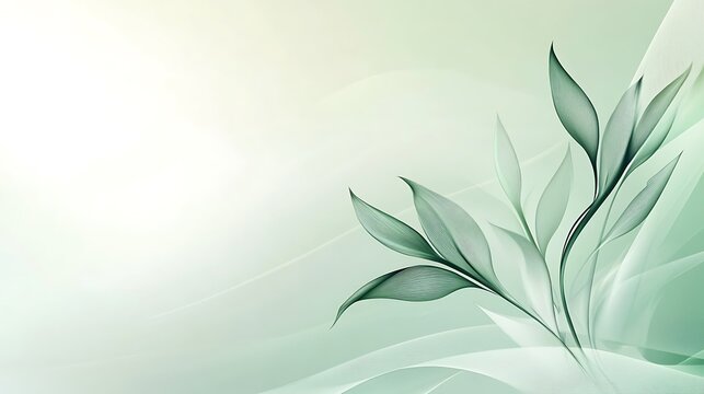 Abstract Green Leaves on a Soft Background