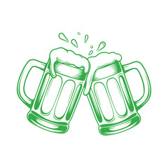 Green Beer Mug Cheers Clipart for St. Patrick's Day