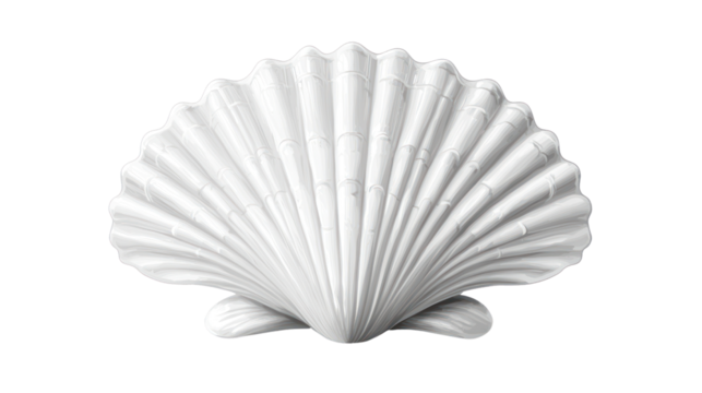 Decorative white shell display home decor sculpture indoor minimalist style