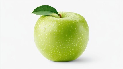Fresh Green Apple with Leaf