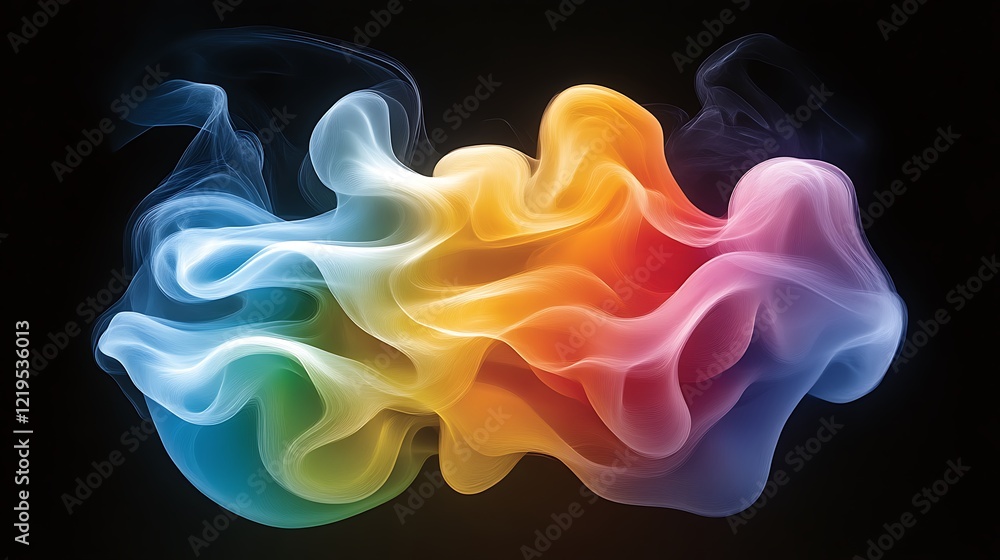 Poster abstract colorful waves flowing dynamically