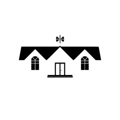 Modern House Illustration: Simple Geometric Home Design.  Perfect for real estate, architecture, and home decor projects. Clean lines and minimalist style.