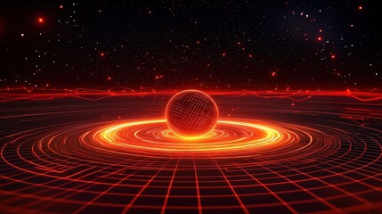 Glowing Sphere in Cosmic Landscape
