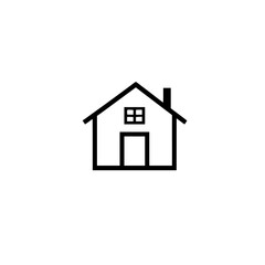 Simple House Icon: Minimalist Home Design Symbol. Perfect for real estate, architecture, and home-related projects. Clean lines and a simple design.