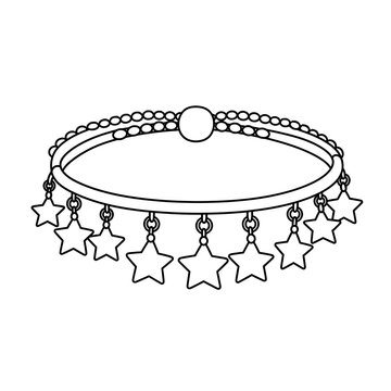 star charm bracelet outline clip art preview