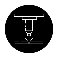 Plasma Cutting Icon. High-Precision Cutting and Metalworking Illustration for Industrial Applications.