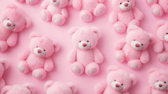 pink background with teady bears