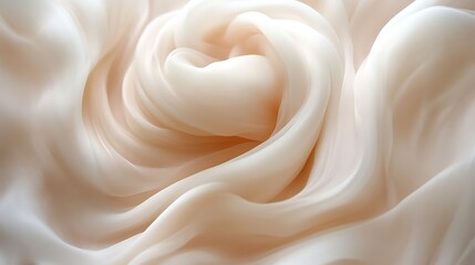 Obraz premium Swirling Cream Colored Fabric Displays Soft Drapes