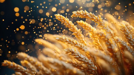 A digital close-up image depicting several strands that resemble a double helix structure made of rice grains,