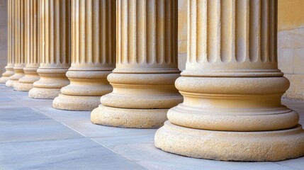 Colonnade of fluted columns.