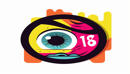 Colorful vector art featuring eye with vibrant hues and playful design, perfect for creative projects and modern graphics