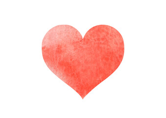 the petal heart is painted in watercolor. Hand painted watercolor hearts. Isolated objects perfect for Valentine's day card or romantic postcards