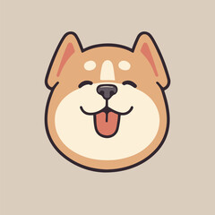Happy dog vector Cartoon icon