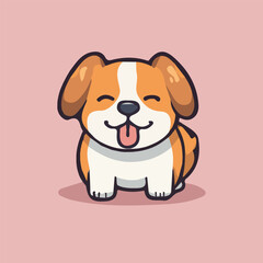 cute Corgi Puppy Cartoon vector icon