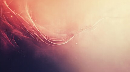 Abstract flowing lines in pastel shades of red and beige