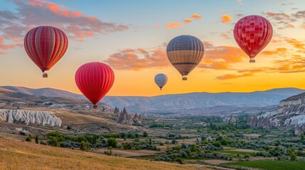 Naklejka premium Cappadocia Hot Air Balloons Sunrise