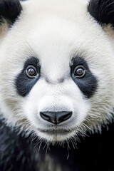 Naklejka premium Close-up of a Panda's Face with Intense Gaze