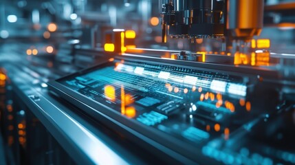 A closeup view of a tablet displaying a digital library of safety training courses including animations demonstrating proper equipment handling in a manufacturing environment.
