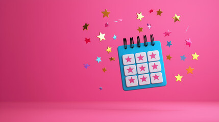 Highlighting Key Points, illustration, A high-fidelity planner image featuring priority tasks highlighted with stars for enhanced organization.