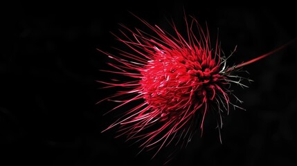 Vibrant Red Flower on Dark Background