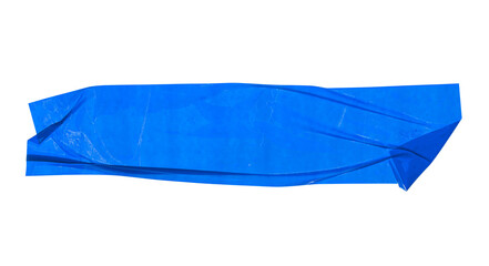 Wrinkled or crumpled blue adhesive vinyl tape