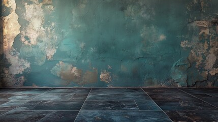 Grunge Textured Wall with Dark Floor