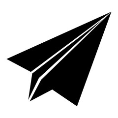 Paper airplane line flat icon symbol. Send icon isolated on white. Vector illustration template design