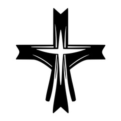 A Black and White Cross: A Simple yet Elegant Religious Symbol