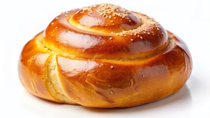 Sweet Bun Isolated on White Background - Delicious Pastry Photography