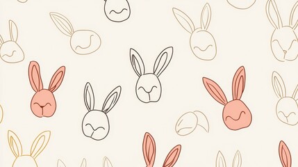 A cluster of adorable rabbits on a clean white background, perfect for celebrating the Easter season.