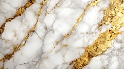 White Marble Texture With Golden Veins Detail