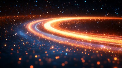 Fototapeta premium Glowing Trails Of Light In A Dark Universe