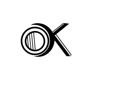 Vector illustration design of Ojk logo