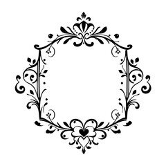Elegant Floral Frame Design: Vintage Ornament Border for Wedding Invitations and Romantic Projects