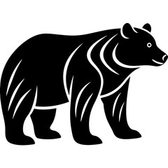 Bold black bear silhouette for wildlife design