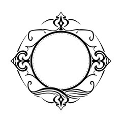 Obraz premium Circular Ornamental Frame: Vintage Decorative Border Design Element. Perfect for logos, invitations, and more. Elegant and classic vector graphic.