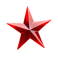 Obraz premium Red glass Five-Pointed Star Tree-topper isolated on transparent background