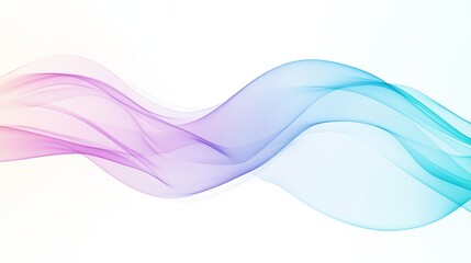 Flowing blue and purple smoke waves on a white background. Abstract fluid art for poster and wallpaper.  