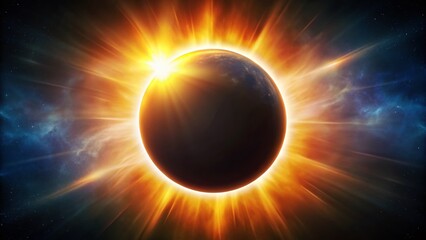 Total Solar Eclipse: Black Moon Silhouette Obscuring Sun - Dramatic Celestial Event