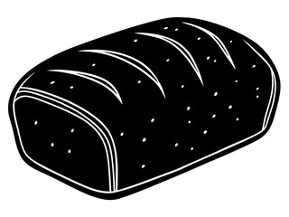 bread black silhouette vector, Simple silhouette Design vector icon with white background. Food vector  