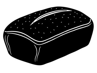 bread black silhouette vector, Simple silhouette Design vector icon with white background. Food vector  