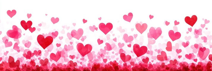 Obraz premium Red and pink heart shapes fill the background, perfect for celebrations and romantic occasions