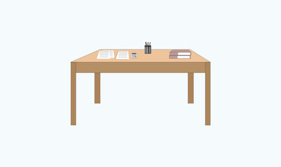 Reading desk table vector illustration