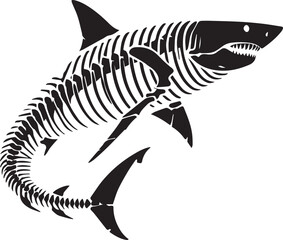 Shark Skeleton Minimalist Vector Design