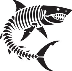 Shark Skeleton Minimalist Vector Design