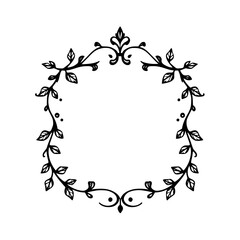 Elegant Floral Frame: Vintage Border Design, Decorative Vector Illustration, Classic Ornament,  Perfect for Wedding Invitations or Romantic Projects