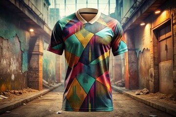 Fototapeta premium Urban Cricket Jersey: Grunge Modern Sports T-Shirt Design