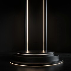 Elegant luxury podium with a sleek design, perfect for showcasing premium products