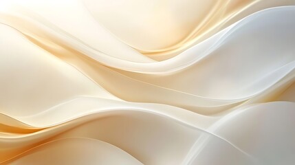 Obraz premium Abstract Beige and White Wavy Swirls Design